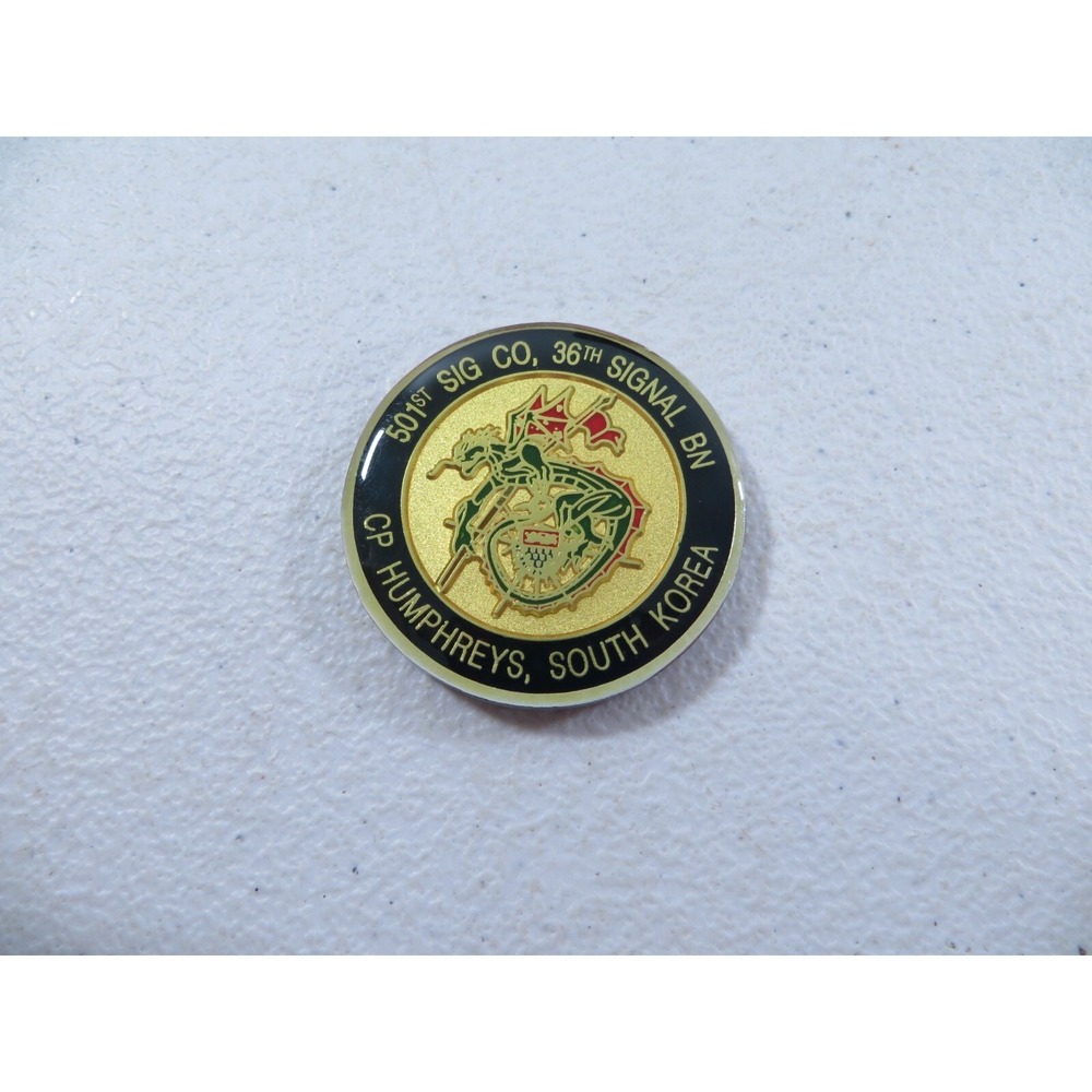 501st Signal Company 36th Signal BN Camp Humphreys South Korea Challenge Coin